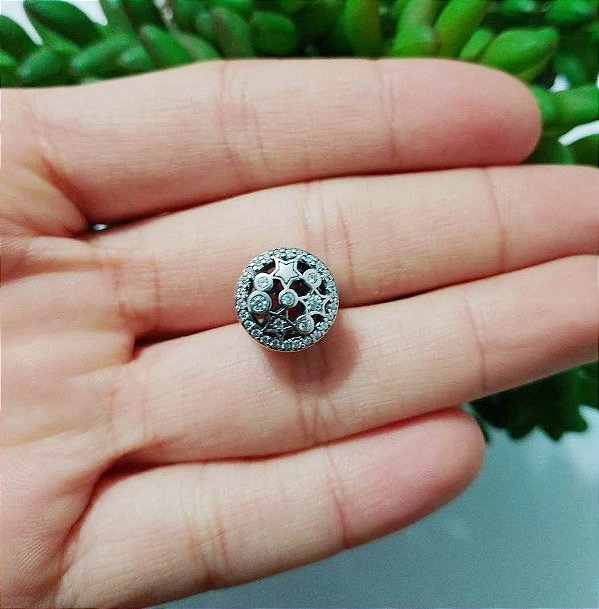 Berloque De Prata Estrela Com Micro Zircônia – Joia em Prata 925 de Qualidade