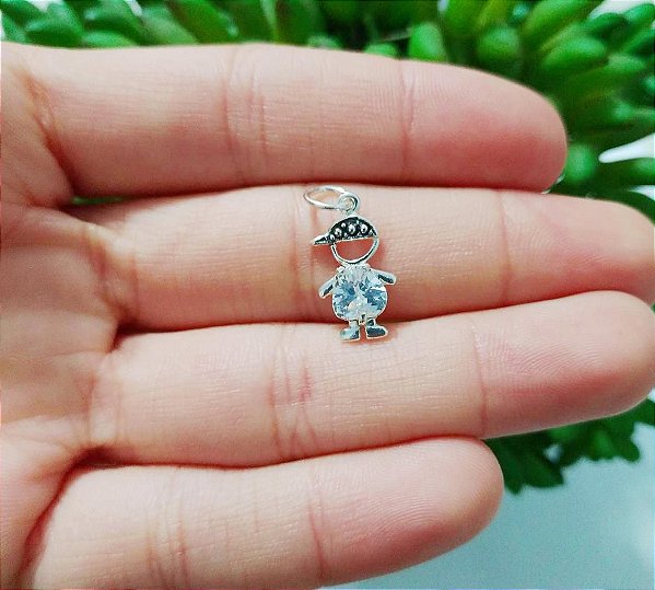 Pingente De Prata Menino Boné – Joia em Prata 925 de Qualidade