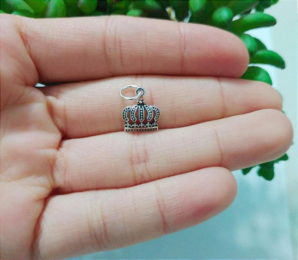 Pingente De Prata Bali Coroa  Rainha – Joia em Prata 925 de Qualidade