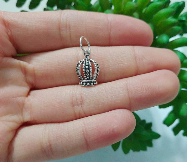 Pingente De Prata Bali Coroa Rei – Joia em Prata 925 de Qualidade