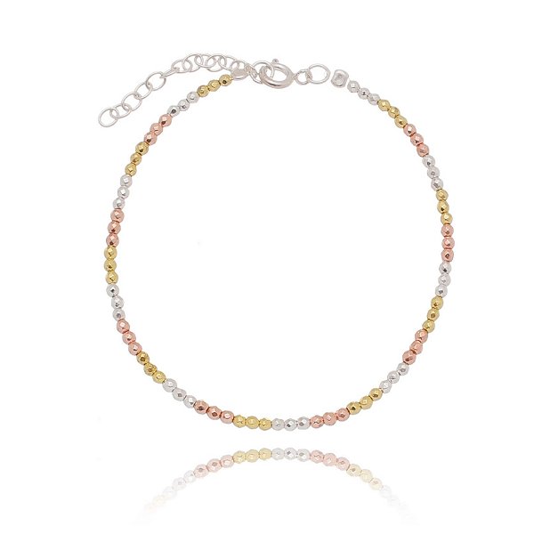 PULSEIRA DE PRATA OURO E ROSÊ