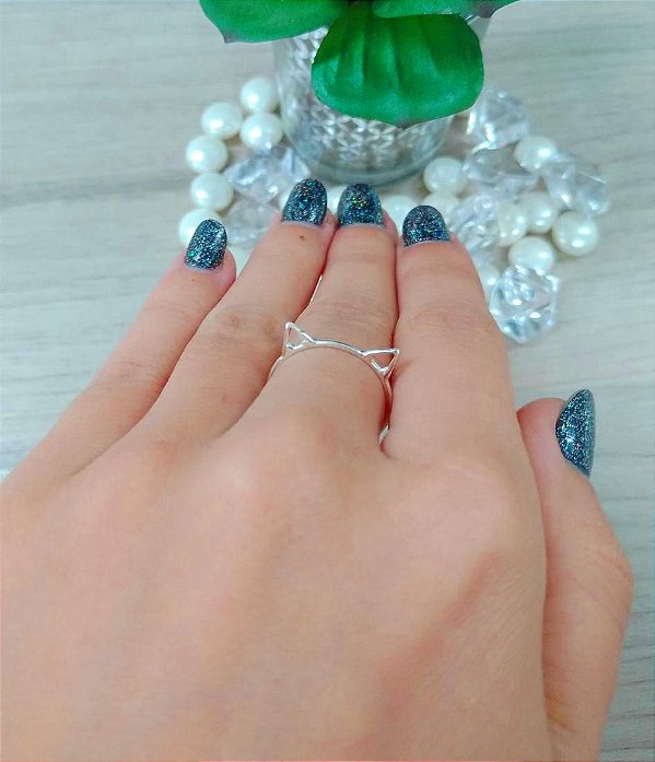 Anel De Prata Gatinho – Joia em Prata 925 de Qualidade