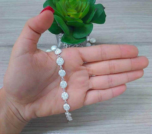 Pulseira De Prata Flores – Joia em Prata 925 de Qualidade