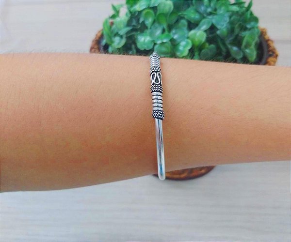 Bracelete De Prata Bali Snake E Gomo – Joia em Prata 925 de Qualidade