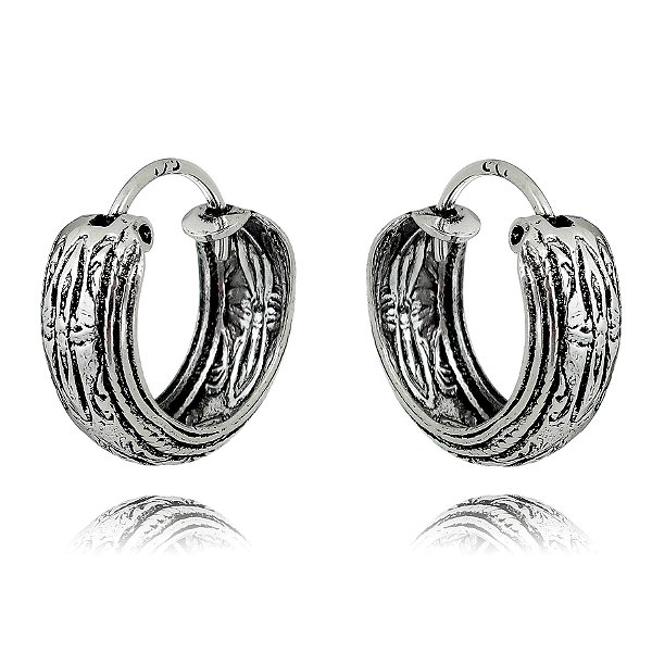 Brinco Argola Gordinha De Prata Bali – Joia em Prata 925 de Qualidade