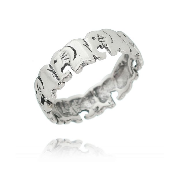 Anel De Prata Bali Elefantes – Joia em Prata 925 de Qualidade