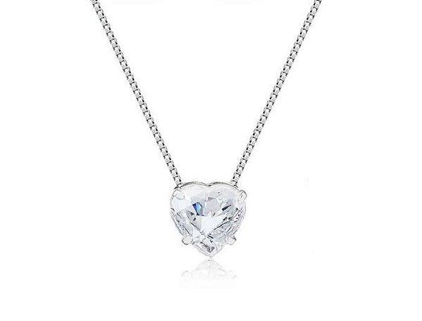 Colar De Prata Coração Zircônia Cristal – Joia em Prata 925 de Qualidade