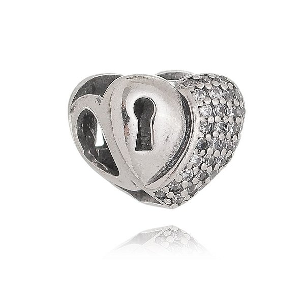 Berloque De Prata Abre Coração Cristal – Joia em Prata 925 de Qualidade