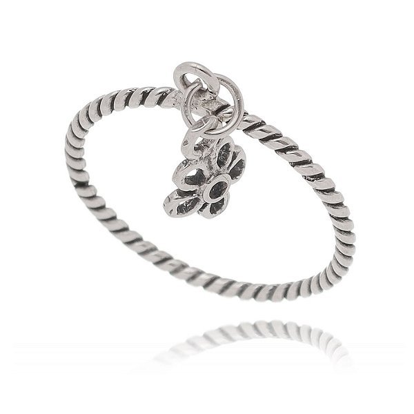 Anel De Prata Penduricalho Margarida – Joia em Prata 925 de Qualidade