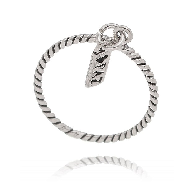 Anel De Prata Penduricalho Paz – Joia em Prata 925 de Qualidade