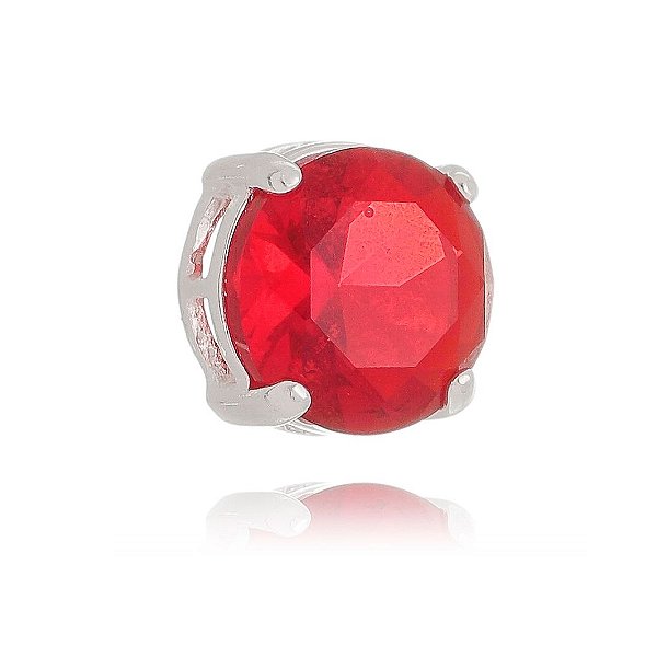 Pingente De Prata Ponto De Luz 10Mm Vermelho – Joia em Prata 925 de Qualidade