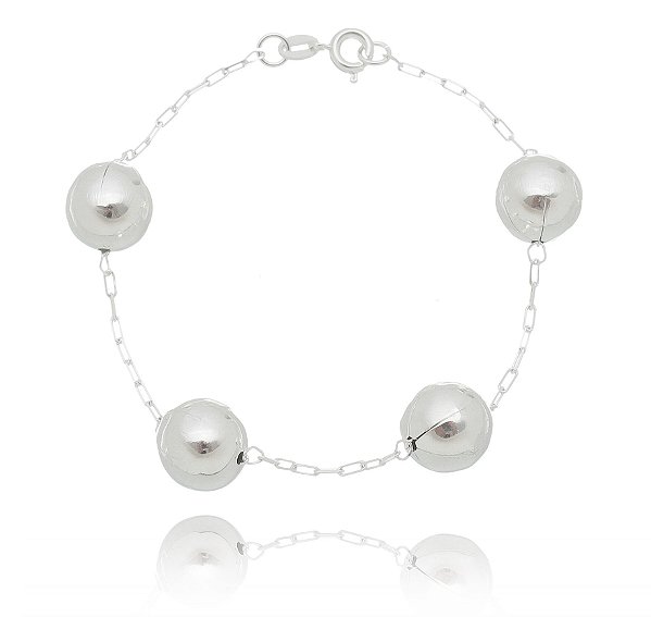 Pulseira De Prata Bolas Grandes – Joia em Prata 925 de Qualidade