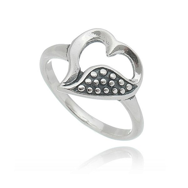 Anel De Prata Bali Coração – Joia em Prata 925 de Qualidade