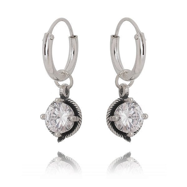 Brinco Argola Ponto De Luz Bali Em Prata – Joia em Prata 925 de Qualidade