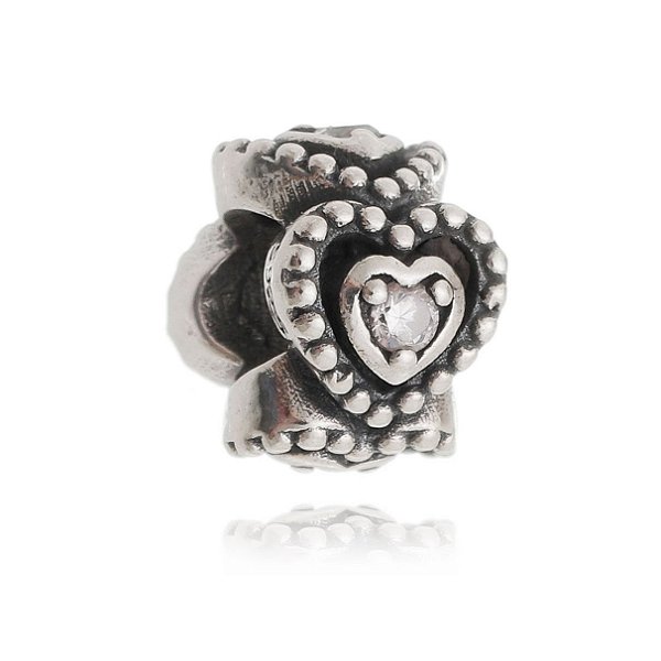Separador De Berloques De Prata Coração – Joia em Prata 925 de Qualidade
