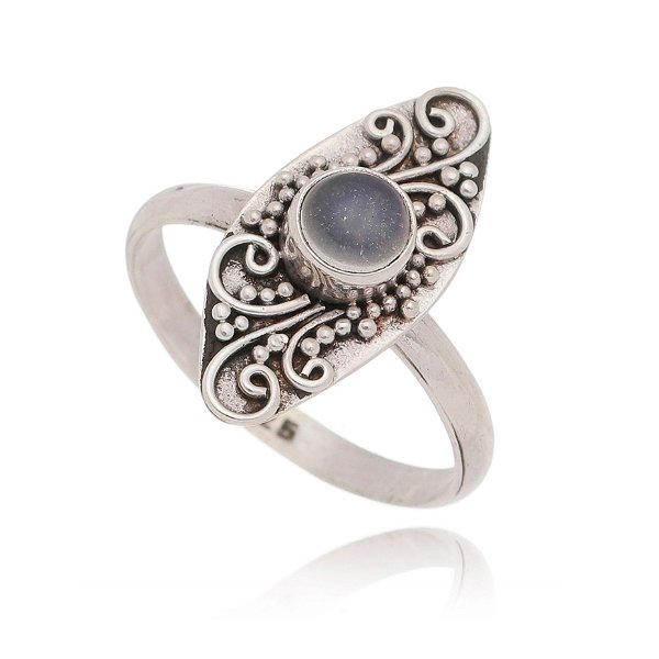 Anel De Prata Pedra Da Lua – Joia em Prata 925 de Qualidade