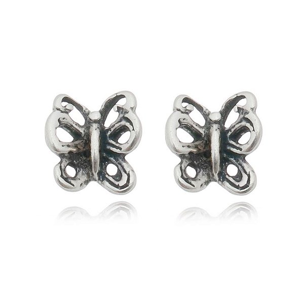 Brinco De Prata 2° Furo Borboletinha – Joia em Prata 925 de Qualidade