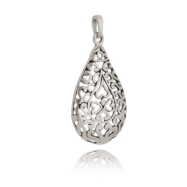 Pingente De Prata Gota De Bali – Joia em Prata 925 de Qualidade
