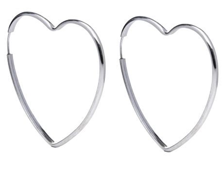 Argola De Prata Coração Meia Cana 4,2 Cm – Joia em Prata 925 de Qualidade