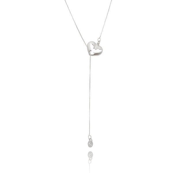 Gravatinha De Prata Coracao Espirito Santo Ponto De Luz – Joia em Prata 925 de Qualidade