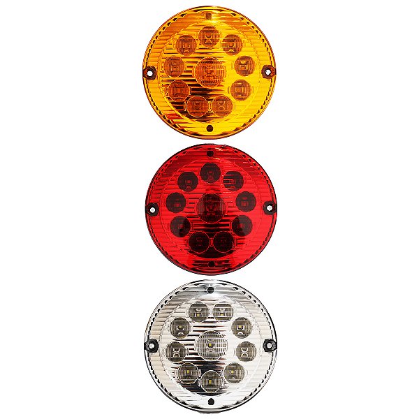 KIT 3 Lanterna Traseira Ônibus Caminhão 155mm 10 LED 12V