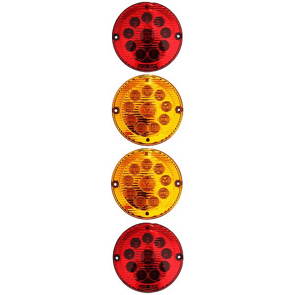 KIT 4 Lanterna Traseira Ônibus Cometa Caminhão 155mm 10 LED 12V