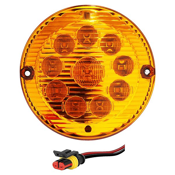Lanterna Traseira Ônibus Caminhão 155mm 10 LED 24V AM c/Conector