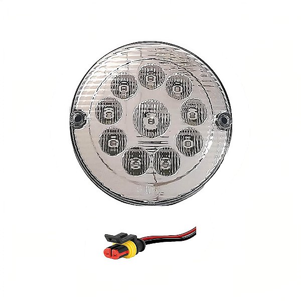 Lanterna Traseira Luz de Ré Caminhão Ônibus Ø15.5cm LED CR 24volts - KIT