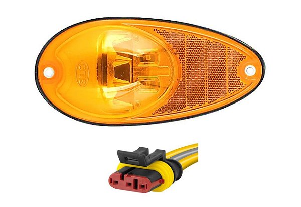 KIT Lanterna Lateral Seta (Pisca) / Posição / Retrorrefletor 5LED Âmbar 24 volts