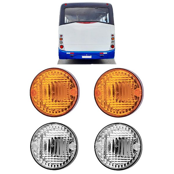 Lanterna Traseira Ônibus Ideale Senior Citmax 9.5cm KIT 4 pç