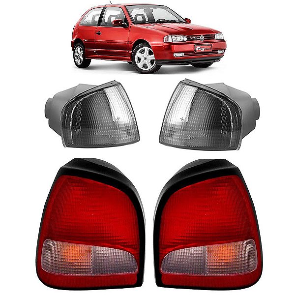 KIT Lanterna Dianteira Fumê e Traseira Gol Bola G2 1995 1996 1997 1998 1999