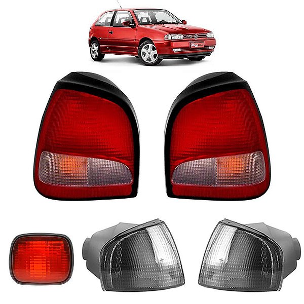 KIT Lanterna Dianteira Fumê Neblina Traseira Gol Bola G2 1995 1996 1997 1998 1999