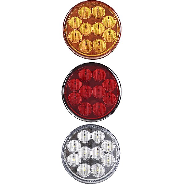Ônibus / Caminhão / Carreta - KIT 3 Lanterna Traseira LED Ø 9.60 cm 24 volts