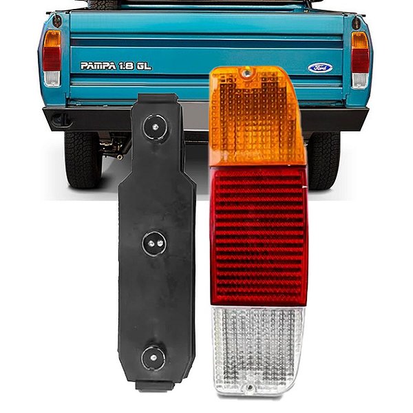 Lanterna Traseira Ford Pampa 87 até 97 LD TRI c/Soquete