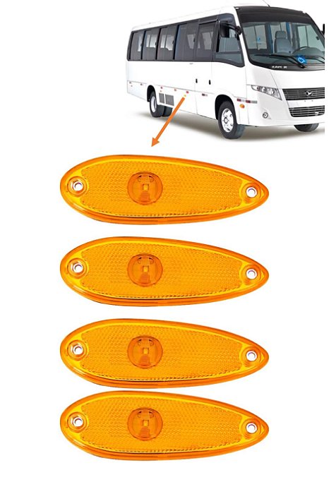 4 Lanterna Lateral Ônibus Caio Mascarello Marcopolo 1 LED AM 12volts
