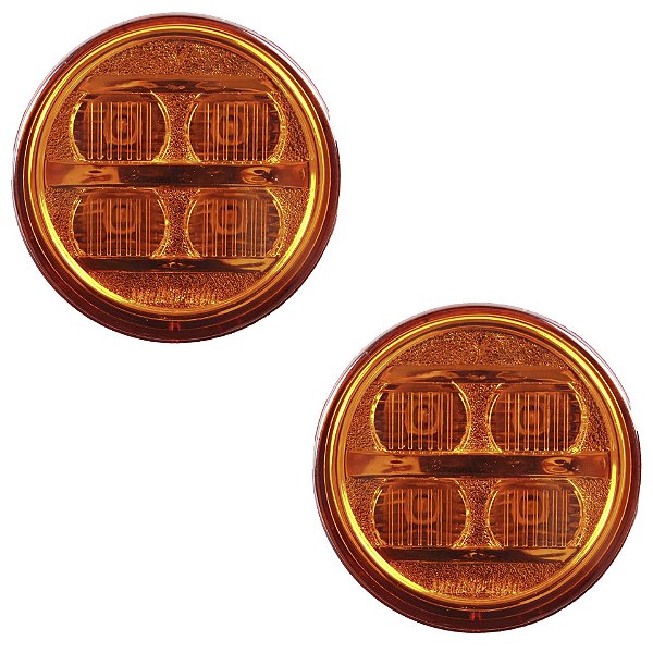 KIT 2 Lanterna Dianteira Ônibus Apache 70mm Led BIVOLT AM