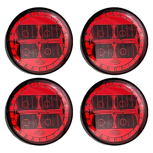 KIT 4 Lanterna Traseira Ônibus Caminhão Bugue 70mm Led VM