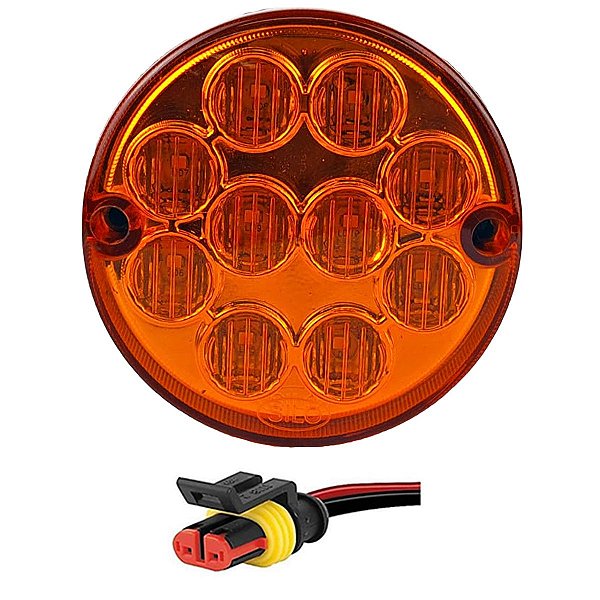 KIT Lanterna Traseira Ônibus Caminhão Carreta 96mm 10 Led