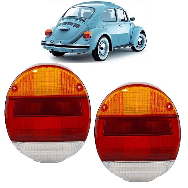 PAR Lente Traseira Fusca FAFA 1979 a 1996 Acrílico Tricolor