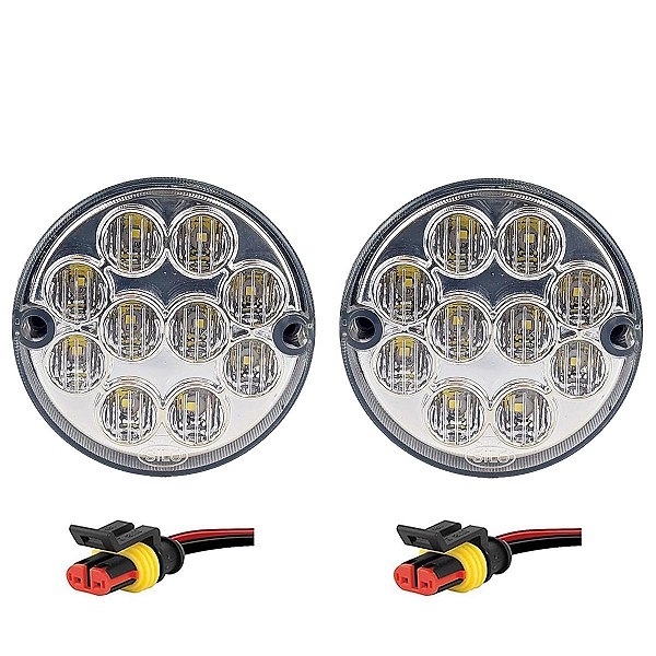 KIT2 Lanterna Traseira Ônibus Caminhão 96mm 10 Led CR Conect