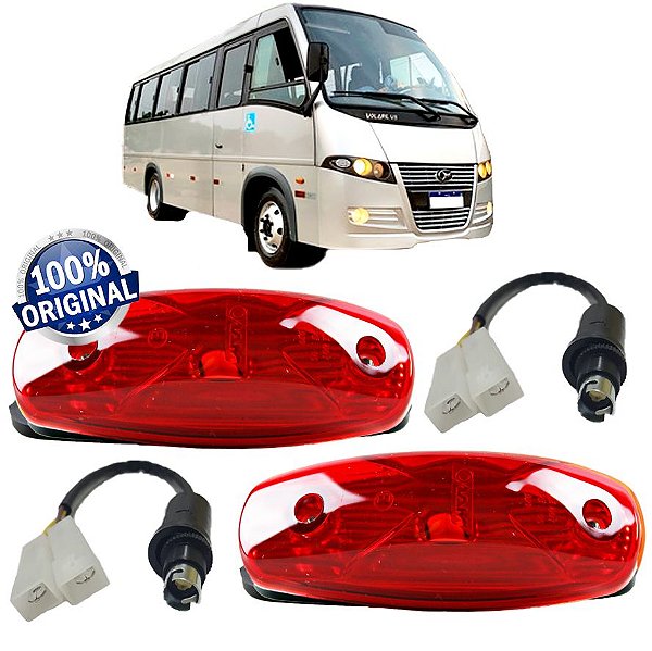 KIT2 Lanterna Teto Vigia Ônibus Marcopolo G6 VM +Conector