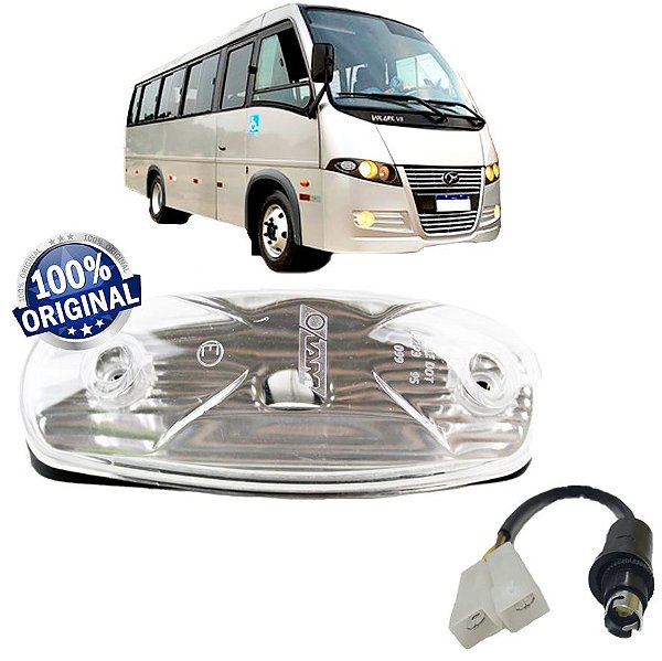 Lanterna Ônibus Caminhão Baú Lateral Teto Placa +Conector