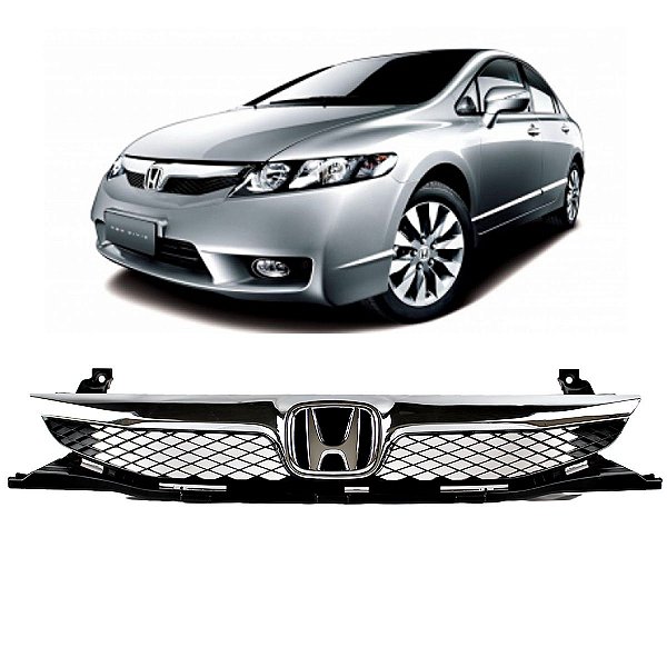 Grade Honda Civic 2009 2010 2011 Cromada com Emblema