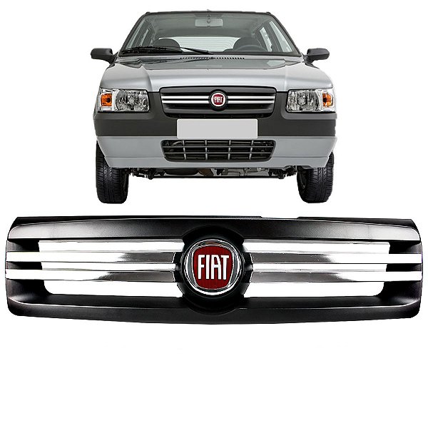 Grade Dianteira Uno 2009 10 11 12 13 Friso Cromado +Emblema