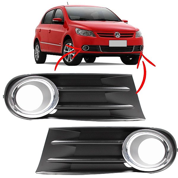 PAR Grade Inferior Parachoque Gol 2009 10 11 12 Aro Cromado