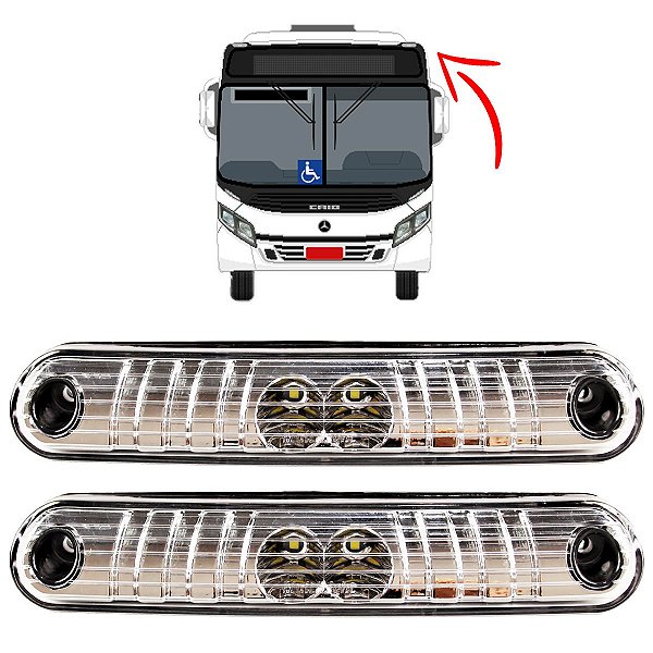 KIT 2 Lanterna Vigia Teto Busscar Caio Apache Vip 24volts CR