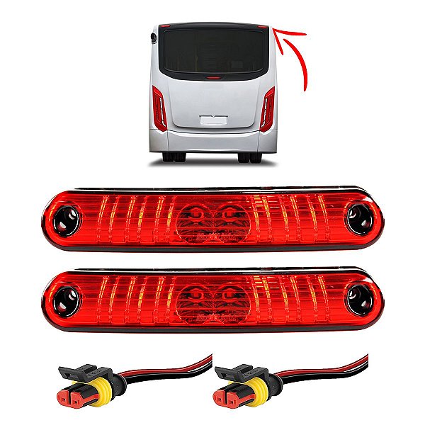 KIT 2 Lanterna Vigia Teto Busscar Caio 24volts +Conector VM