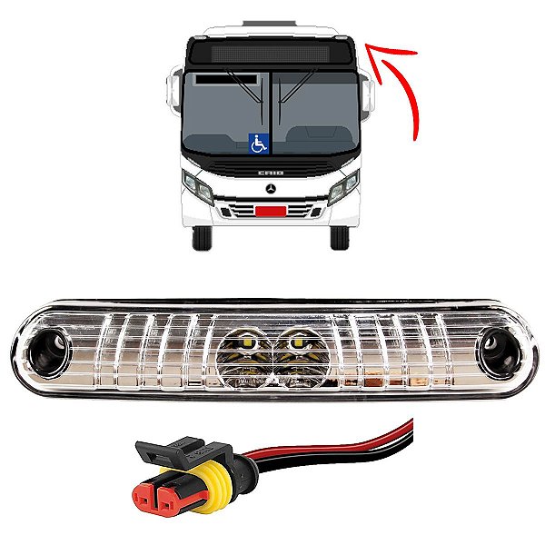 KIT Lanterna Vigia Teto Busscar Caio 24volts +Conector CR