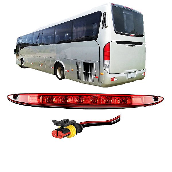 Lanterna Brake Light Ônibus Busscar Rodoviário 24V 6 LED +Conector