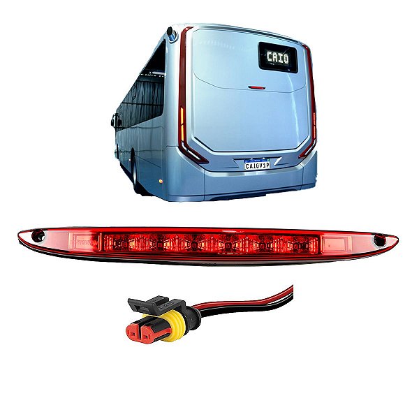 Lanterna Brake Light Ônibus Caio Millennium 24V 6 LED +Conector